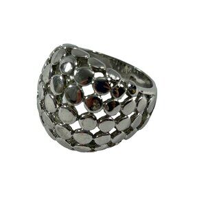 Park Lane Womens Dome Fashion Ring Size 8 Silver Tone Circles